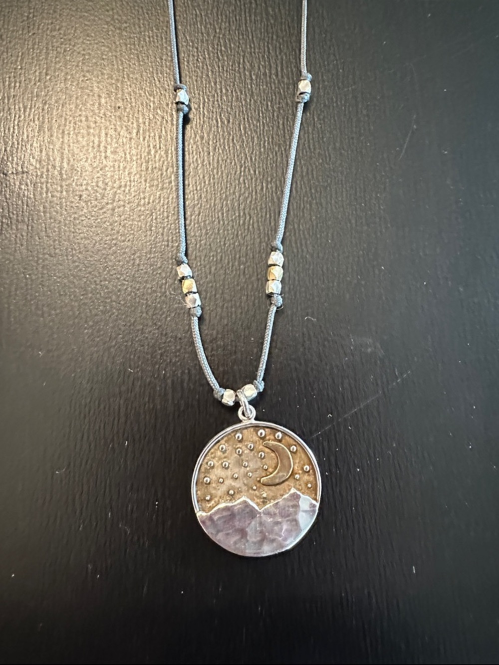 Bronwen Moon & Mountain Necklace in Mixed Metal